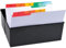 Exacompta 13997E Trennblätter aus plastifizierter Karton 25 teilig DIN A6 quer 11,7 x 14,8 cm A-Z weiß mit bunten Taben Register Register Trennlaschen Trennblätter