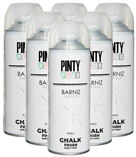 PintyPlus - Pintura en spray con acabado tizado, 400 ml, caja de 6, mate