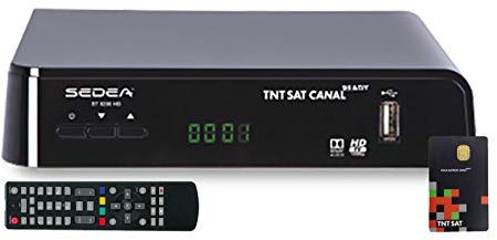 sedea - Mini receptor de televisión satélite HD + tarjeta de acceso TNTSAT V6 Astra 19.2E