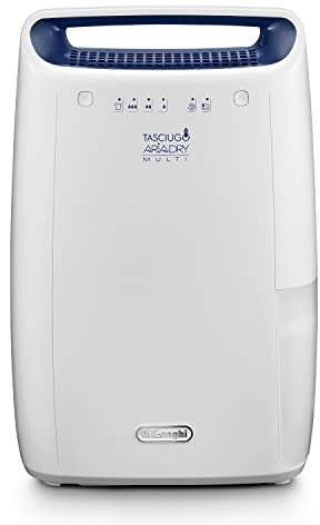 De'Longhi DEX212F Tasciugo AriaDry Deumidificatore Ambiente Casa, 300 W, 12 Litri, 37 Decibel, Plastica, Bianco