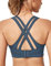 Yvette Sport BH Starker Halt Gepolstert Gekreuzt Rücken Große Brüste Lauf Fitness Yoga Bra,Grau,L