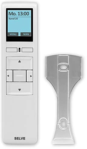 Funk-Handsender commeo Multi Send, 20 Kanal, mit 10 Zeitschaltuhren, Astro-Abendfunktion, Urlaubsfunktion, Zwischenposition, weiss, SELVE, Art.: 297724 + GRATIS EVEROXX®-Phasenprüfer