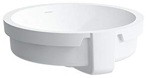 Laufen Living City Einbau-Waschtisch von unten, mit Überlauf, ohne Hahnloch, 450x455, weiß, Unterseite glasiert - H8134390001551