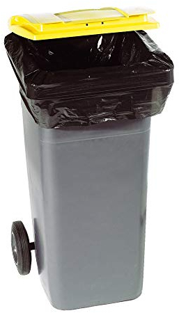 Sacs Poubelles 330 litres | Housse Protège Conteneur | Noir | Epaisseur 30µ | Paquet de 100 sacs | Haute Résistance | Tous Types Déchets et Ordures