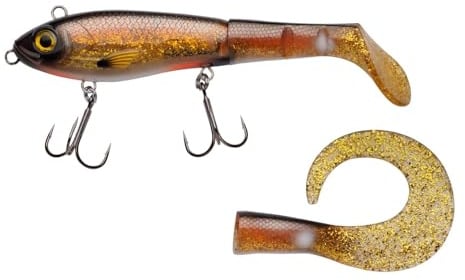 Abu Garcia Svartzonker McHybrid Hechtköder – Hybrid Hard Soft Swimbait – Köder mit Paddle Tail und Curl Tail