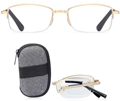 SaNgaiMEi Faltbare Lesebrille Damen Herren Blaulichtfilter Computer Brille, Lesebrille Sehhilfe Augenoptik Brille für PC, TV, Gaming & Handy