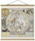 Stoffbild mit Posterleisten - Vintage Antike Sternenkarte 100cm x 100cm Eiche