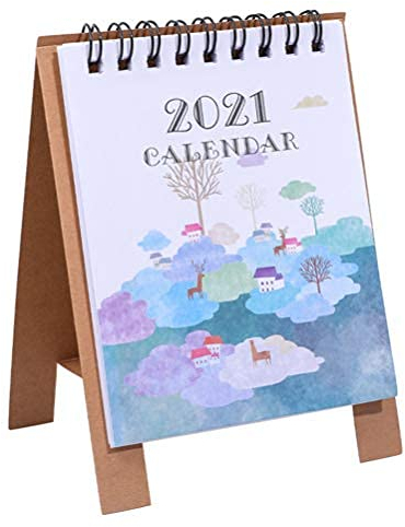 2021 Schreibtischkalender, Stand-Up-Desktop-Jahreskalender, Organizer, Flip-Tagesplaner, monatliche Seiten, Staffelei-Kalender 3 Stil (#2)