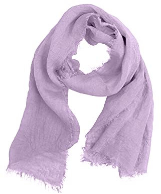 JOPHY & CO. Sciarpa 100% Lino Donna Uomo Leggera MADE IN ITALY (Lilla)