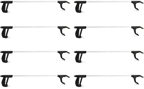 KEPLIN Lot de 8 ramasse-litière ergonomiques à longue portée de 75 cm, outil de jardin, outil de ramassage magnétique, durable et robuste pour ramasser les déchets, les mauvaises herbes, les feuilles,