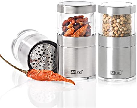 AdHoc 3er Geschenk Set Mini Chili- und Gewürzschneider VOYAGE, mit original SchneidWerk® inkl. Gewürze gratis