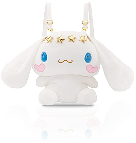 Roffatide Anime Cartoon Cute Cinnamoroll Hund Plüsch Puppe Rucksack Kawaii Lolita JK Mädchen Tasche Geburtstagsgeschenke Weiß