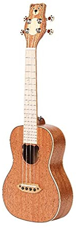 23 Zoll 6 String Ukelleche Mit Tasche Professionelle Mahagoni Mini Ukalalee Hawaiianische Kleine Gitarre 4 Saiten Reise-Ukulele Sopran Ukulele (Color : BL-C50 Veneer)