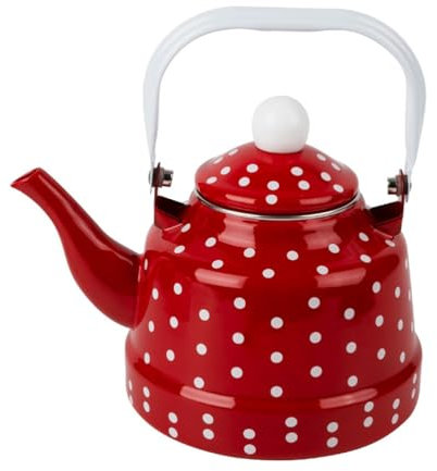 Cabilock 1.1Quart Enamel Tea Kettle Stovetop, Stovetop Kettle,Hot Water Fast to Boil Tea Kettle Stovetop with Wide Mouth,Anti-Scalding Handle Teapot for Gas,Induction,Electric,Tea and Coffee