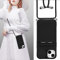 UEEBAI Crossbody Case for iPhone 13 6.1 inch with Camera Cover, Silicone Card Holder Phone Cover with Adjustable Necklace Strap Cord Lanyard Shockproof Protective Case - Black