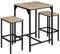 tectake® Bartisch Set 3-teilig, Stehtisch mit 2 Barhockern, Industrie-Design, 60 x 60 x 91 cm, Vintage Tischset mit Bistrotisch + Hocker, schwarzes Metallgestell (Industrial Holz hell, Eiche Sonoma)