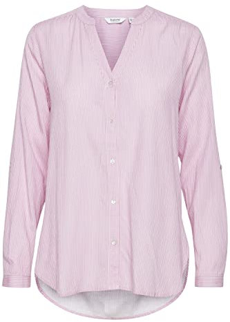 b.young BYFABIANNE Damen Bluse Hemdbluse Langarm mit V-Ausschnitt, Größe:40, Farbe:Mauve Mist Mix (201041)