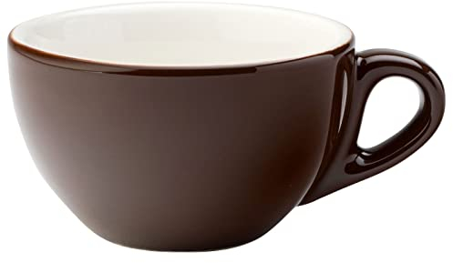 Utopia Barista Cappuccino Brown Cup 7oz / 200ml - Case of 12 - Porcelain Coffee Cups