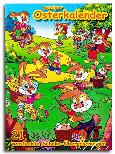 Lustiger Osterkalender mit Schokolade, Schoko Osterhasen Kalender