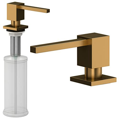 QUADRON Seifenspender EMMA Pvd-kupfer 350ml Spülmittelspender, Metall & Plastic Nachfüllbarer Soap Dispenser, Spender Geeignet für Küche, Handseife, Shampoo, Duschgel, Waschmittel, Bad