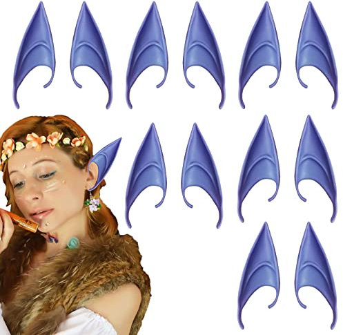6 Paar Avantar Kostüm Elf Ears Cosplay Avantar Ohren 12cm Elfenohren Zubehör Halloween Partydekorationen Zubehör Karnevalskostüm -Lila