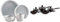 Barbary & Oak BO867004GRY Oslo 16 Piece Dinnerware Set, Stoneware, White and Nimbus Grey & Tefal 5 Piece, Essential, Pots and Pans Set, Non Stick, Aluminium, Black, 5 Count (Pack of 1)