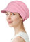 Alnorm Schlappes Newsboy Cap für Frauen Chemo Kopfbedeckung Bambus Turban Hellrosa