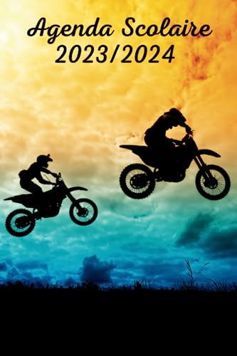 Agenda scolaire 2023 2024 Motocross: Organisateur Scolaire , Primaire, Collège, Lycée pour Fille et Garçon , A5
