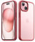 JETech Matt Hülle für iPhone 15 6,1 Zoll, Stoßfest Militärstandard FallSchutz Handyhülle, Mattierte Durchscheinende Rückseite Schutzhülle, Anti-Fingerabdruck (Dunkelrot)