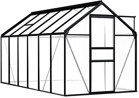 LAPOOH Serre Anthracite Aluminium 7,03 m²,Carport Abri Voiture,Serre Tunnel
