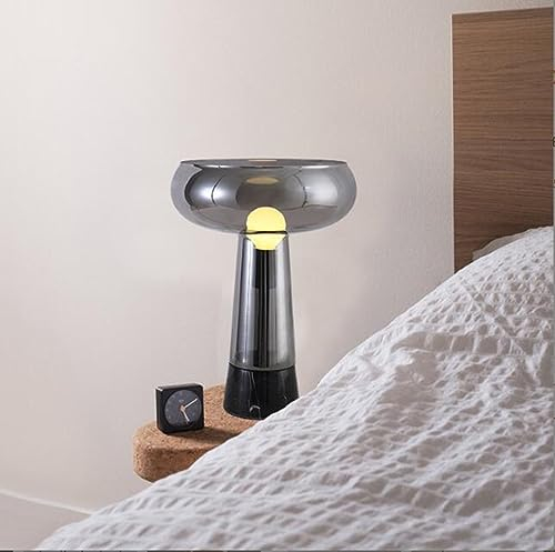 SXYSXYSXY Modern Dekorative Tischleuchte Nordische Glas Nachttischlampe Minimalismus Tischlampe Schlafzimmer Wohnzimmer Mit Glasschirm Arbeitszimmer Hotel E27