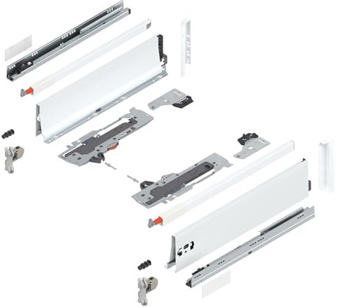 siwitec Blum TANDEMBOX antaro Frontauszug Reling D Vollauszug Seidenweiß | K-Zarge | Schubladenschiene 600 mm Nennlänge | Belastbarkeit bis 30 kg | TIP-ON | BLUMOTION Soft-Close | INSERTA