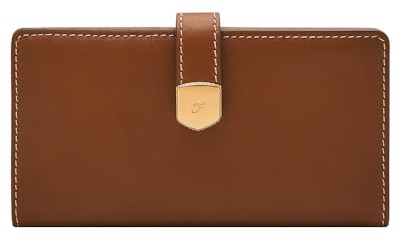 Fossil Women's Lennox Bi-Fold Wallet, Dunkelbraun, 17.15 cm L x 1.91 cm W x 8.89 cm H