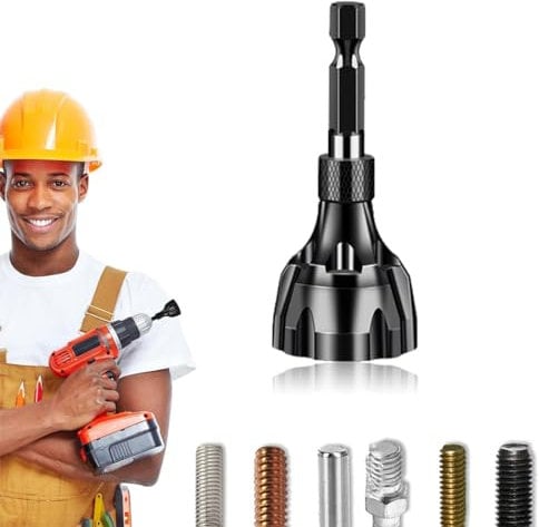 KSJEHW Desbarbado de Pernos,Herramienta Desbarbado Exterior Metálica,Herramienta para Quitar Rebabas en Chaflán Exterior,Ideal para Reparar Tornillos,Tuercas y Más,Apta para Tubos de Tornillo(3-20mm