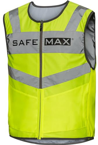 safe-max Wendeweste Pro-Vis Day'n Night - Reflektierend - Neongelb/Grau