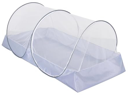 Anulely Tienda de campaña de mosquitera, mosquitera para viajes, red plegable portátil para la cama con cremallera lateral, gadget al aire libre para el hogar y camping parques playas