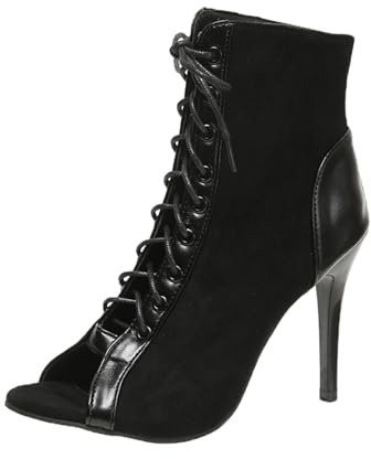 Kraftpaid Donna Aperta Stivali da Ballo,Tacco Alto Stivali da Ballo,Donna Ballo Latino Tacco Alto,Tacco Stivali da Ballo Donna,Salsa Bachata Scarpe da Ballo da Tango Valzer Moderno Danze Coperto