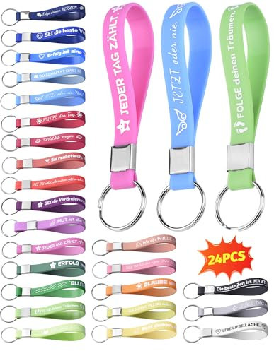 24PCS Inspirierende Schlüsselanhänger mit Spruch Geschenk Kollegen Mitarbeiter Team Geschenk Mitbringsel Abschiedsgeschenk Dankeschön Geschenk für Kollegen Kollegin Jobwechsel Jugendliche Lehrer