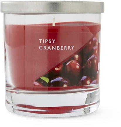 Wax Lyrical Tipsy Cranberry Medium Candle, Up to 50hrs, Red