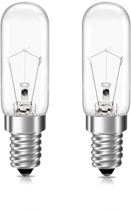 2 Pack E14 Cooker Hood Light Bulb, Dimmable, Warm White 2700K, 350LM, SES Small Edison Screw T22 Light Bulbs for Cooker Hood, Extractor Fan, Desk Lamp