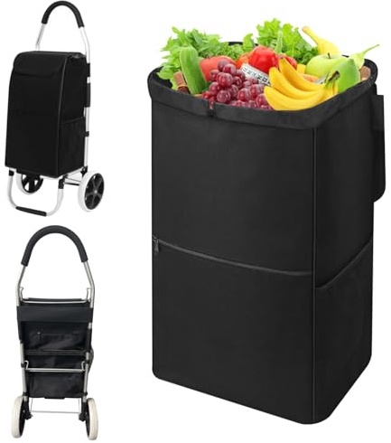 Trolley-Taschen für Warenkorb, Trolley-Taschen für Warenkorb Ersatz Einkaufen Handwagen Ersatz Falten Benetzung wasserdicht Oxford Tuch Lagerung Tasche Karren