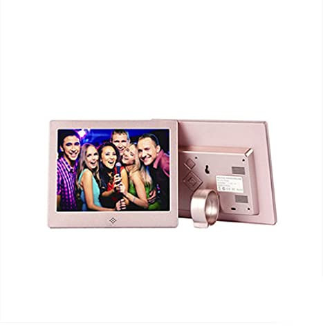 WYRMB Album Photo électronique à Bord étroit, Texture métallique Domestique, Cadre Photo Intelligent, Cadre Photo numérique,Rose Gold-8 inches