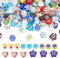 arricraft 120 pieza de Cuentas de Vidrio Millefiori, 5 estilo de Cuentas de Cristal de Murano con Forma de Corazón Redondo, Planas Y Redondas, Espaciadoras Sueltas para Hacer Joyas