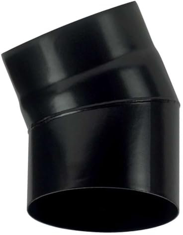 Tuyau de cheminée Courbe 30 DN 125 émaillé peint 600 degrés pour poêle à bois tuyau noir acier CE Made in Italy