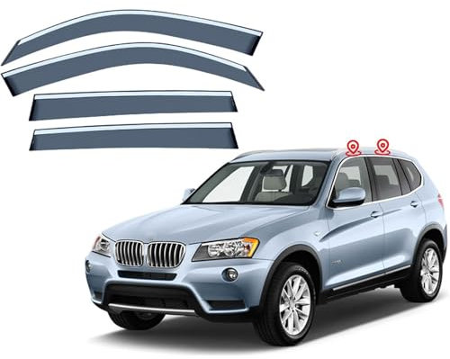 CQOIMQ 4 Stück Windabweiser Autofenster für BMW X3 MK2-F25 2011-2015 2016 2017, Climair Windabweiser Auto Zubehör