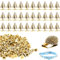 EIH1 50 Stück Ziernieten Set Punk Nieten Gold Metall Killernieten Rostfrei Ziernieten Schraubnieten Spitz 7 * 10mm
