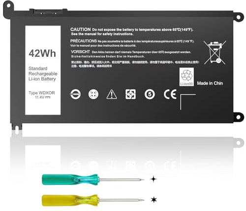 WDX0R WDXOR Replacement Laptop Battery for Dell Inspiron 13 15 5000/7000 Series, 5770 5567 7579 7573 7378 5565 5378 5379 5767 Latitude 3490 333 40 34 00 3390 3500 3190 P69G FW8KR 11.4V 42Wh