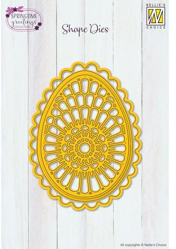 Nellie's Choice Stanzschablone Set für Ostern mit Osterei - 3 Stanzformen von 7,5 x 10 cm und 8,5 x 11,5 cm geignet für Stanzmaschine - Bastelzubehör für Karten Basteln, Scrapbooking und DIY