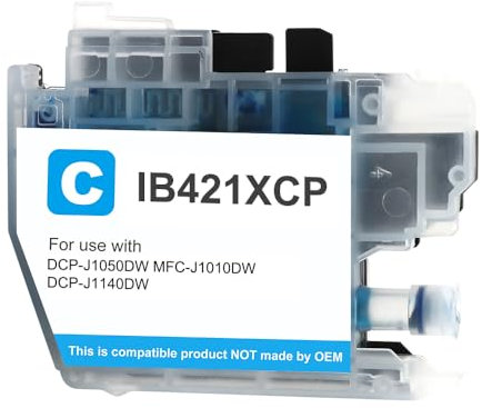 Tonerversum Tintenpatrone kompatibel zu Brother LC421XL LC421 LC-421XL Patronen für Brother DCP-J1050DW DCP-J1140DW MFC-J1010DW (1er-Pack Cyan)