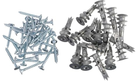 GLEAVI 200piezas Tacos Autoperforantes Metálicos Para Fijación De Placas De Yeso Tornillos Autotaladrantes Para Placas De Yeso Para Paredes Cavidades